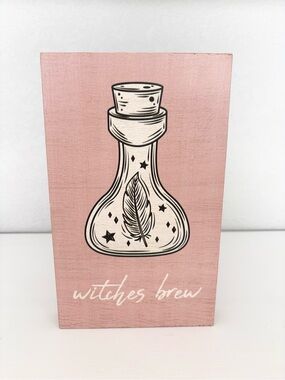 Witches Brew Block Sign NWT